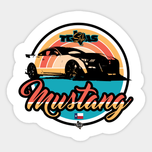 Texas Style Mustang Orange Sticker